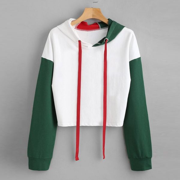 autumn hooded hoodies womens solid long sleeve splice sweatshirt short pullover hooded blouse long sleeve, Black
autumn hooded hoodies womens solid long sleeve splice sweatshirt short pullover hooded blouse long sleeve, Black
