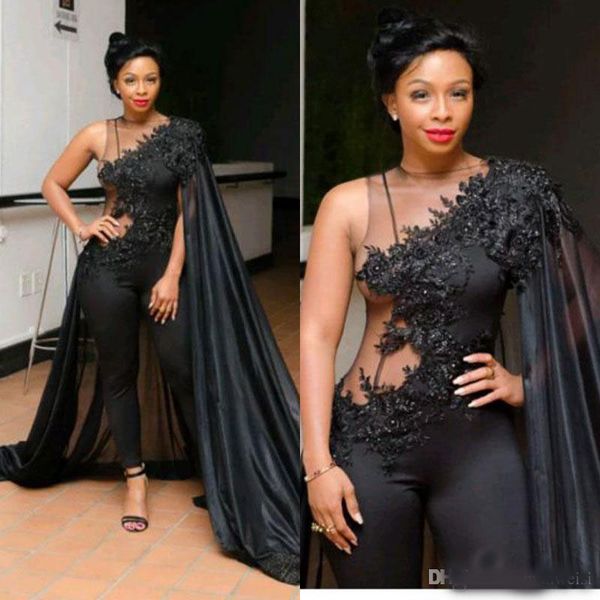 black jumpsuits dresses evening wear with wrap south africa arabic lace appliqued prom gowns beads plus size formal dress, Black;red
black jumpsuits dresses evening wear with wrap south africa arabic lace appliqued prom gowns beads plus size formal dress, Black;red