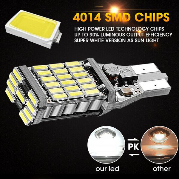 new 2 pcs universal decoding auto led taillight t15 bulb 45smd 6000k white backup reverse brake slighting
new 2 pcs universal decoding auto led taillight t15 bulb 45smd 6000k white backup reverse brake slighting