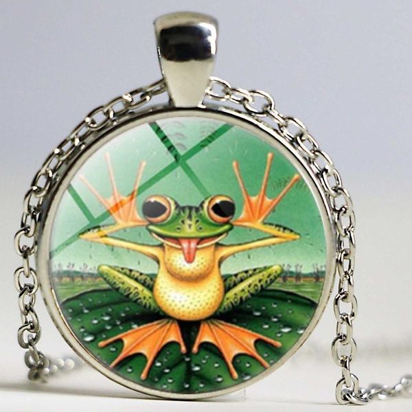 pendant necklaces naughty cute frog necklace on lotus leaf po jungle animal jewelry glass cabochon choker fashion accessories, Silver
pendant necklaces naughty cute frog necklace on lotus leaf po jungle animal jewelry glass cabochon choker fashion accessories, Silver