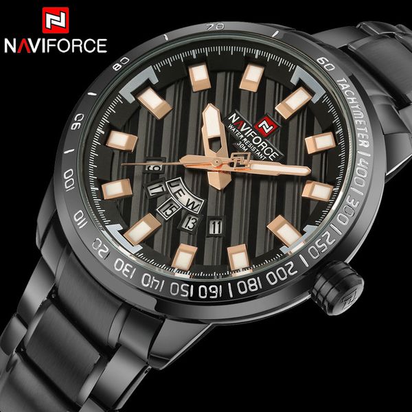 naviforce brand quartz watch men sport watches men's black stainless steel calendar 30m waterproof wristwatch relogio masculino, Slivery;brown
naviforce brand quartz watch men sport watches men's black stainless steel calendar 30m waterproof wristwatch relogio masculino, Slivery;brown