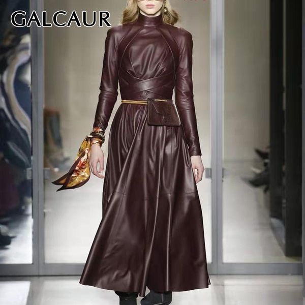galcaur pu leather dress for women stand collar long sleeve high waist lace up dresses female autumn oversized 2019 fashion new, Black
galcaur pu leather dress for women stand collar long sleeve high waist lace up dresses female autumn oversized 2019 fashion new, Black