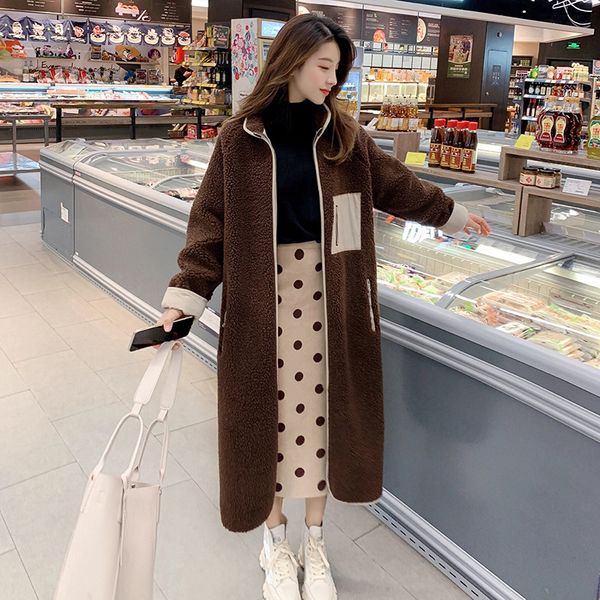 korean-style cotton coat women's fashion long over-the-knee faux lambswool fold-down collar zipper cotton coat women's both side, Blue;black
korean-style cotton coat women's fashion long over-the-knee faux lambswool fold-down collar zipper cotton coat women's both side, Blue;black