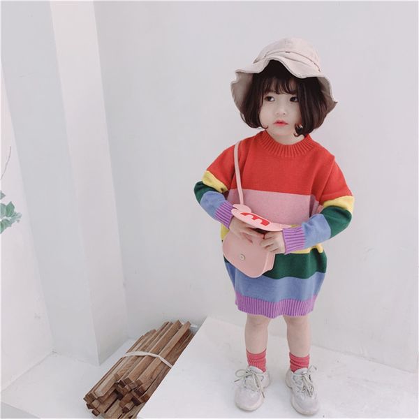 fashion rainbow stripe sweater for girl 2019 spring fall winter child boy contrast color sweaters baby long knit pullover, Blue
fashion rainbow stripe sweater for girl 2019 spring fall winter child boy contrast color sweaters baby long knit pullover, Blue