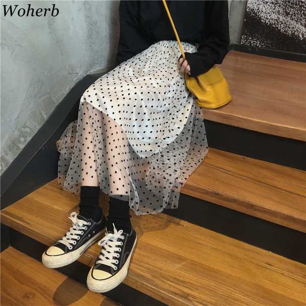 woherb polka dot print high waist skirts summer elegant mesh gauze faldas vintage 2020 korean fashion skirt women sweet jupe, Black
woherb polka dot print high waist skirts summer elegant mesh gauze faldas vintage 2020 korean fashion skirt women sweet jupe, Black