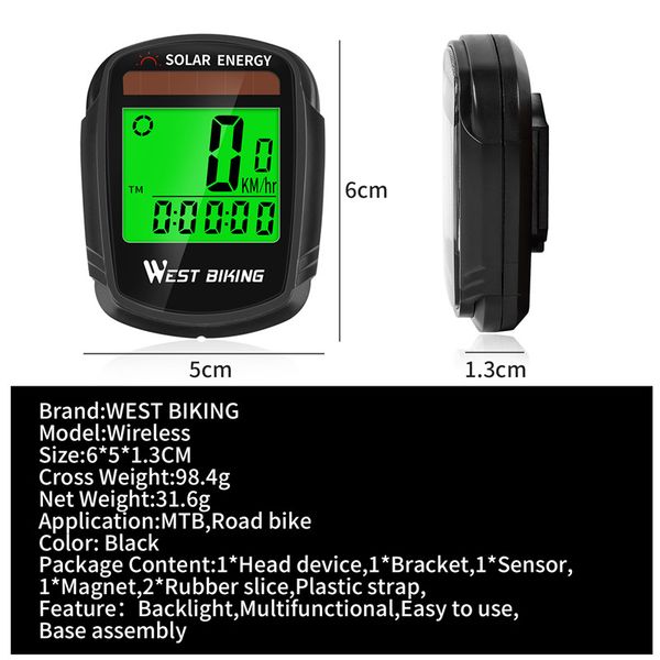 west biking bike computer speedometer odometer multifunctional cycling computer rainproof solar power bicycle wireless computer
west biking bike computer speedometer odometer multifunctional cycling computer rainproof solar power bicycle wireless computer