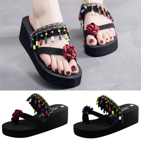 women shoes spring summer women's high-heel sandals ethnic style retro beach slope anti-skid flip flops casualfor women m#3, Black
women shoes spring summer women's high-heel sandals ethnic style retro beach slope anti-skid flip flops casualfor women m#3, Black