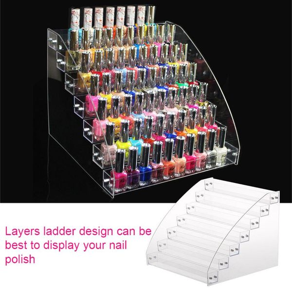 new clear acrylic beauty makeup nail polish storage organizer rack display holder 
new clear acrylic beauty makeup nail polish storage organizer rack display holder