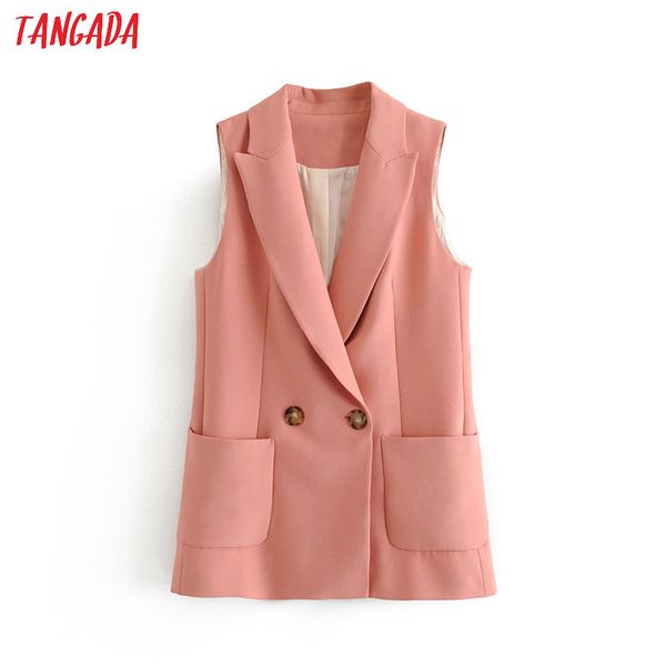 tangada woman pockets pink long vest coat office ladies waistcoat sleeveless blazer double breasted outwear elegant 3h317, Black;white
tangada woman pockets pink long vest coat office ladies waistcoat sleeveless blazer double breasted outwear elegant 3h317, Black;white