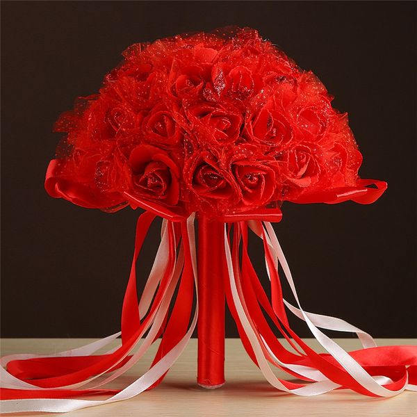 white red artificial bouquets roses bride bridal wedding party bouquet holy flower decor
white red artificial bouquets roses bride bridal wedding party bouquet holy flower decor