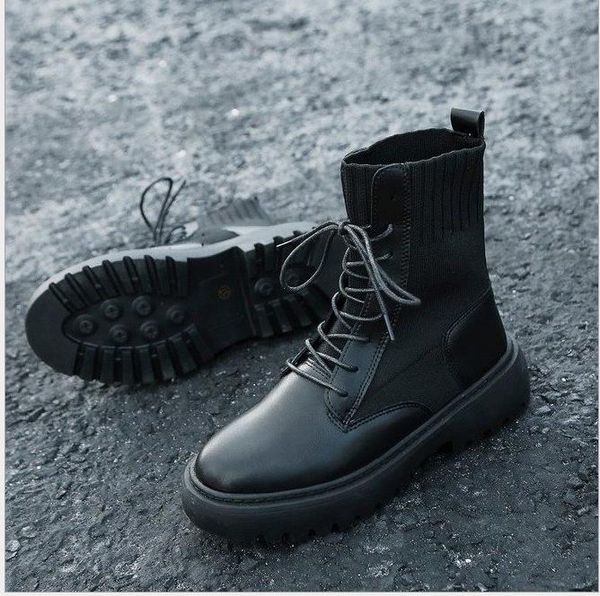 autumn new handsome thick-soled motorcycle boots, wild breathable booties, Black
autumn new handsome thick-soled motorcycle boots, wild breathable booties, Black