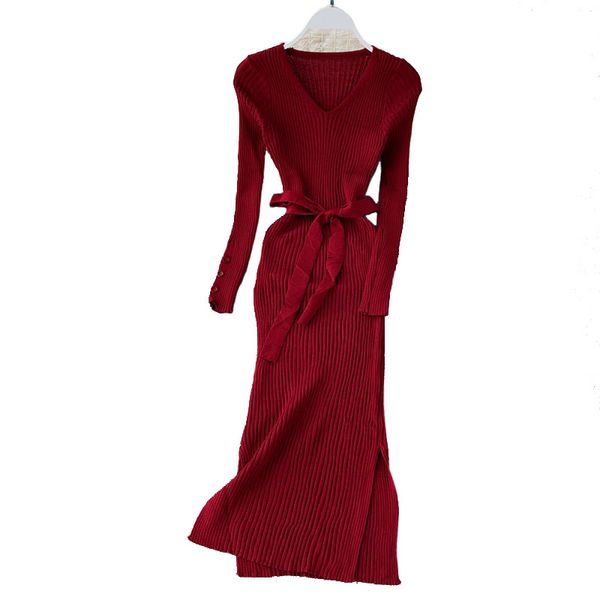 women's dress knit autumn long sleeve v-neck high waist split sweater dresses woman bodycon pencil vestidos female ls060, Black;gray
women's dress knit autumn long sleeve v-neck high waist split sweater dresses woman bodycon pencil vestidos female ls060, Black;gray