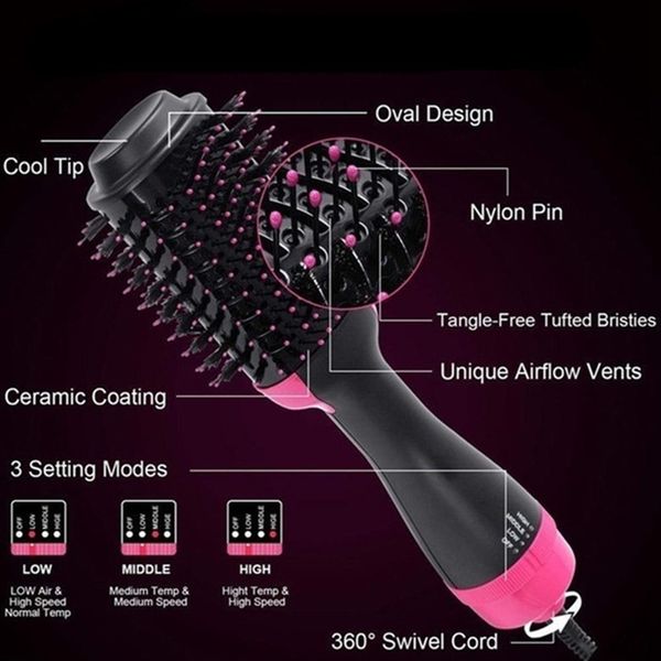 negative ion hair dryer air comb multi-function home straightener curler