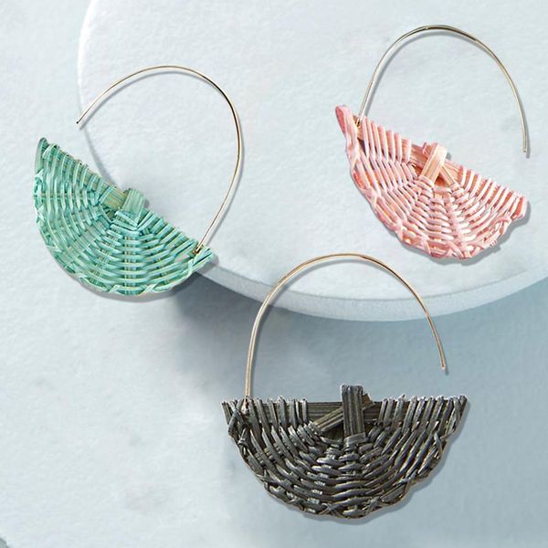 fashion bohemian boho earrings women rattan woven hoop earrings fan shape pendant hook hoop jewelry, Golden;silver
fashion bohemian boho earrings women rattan woven hoop earrings fan shape pendant hook hoop jewelry, Golden;silver
