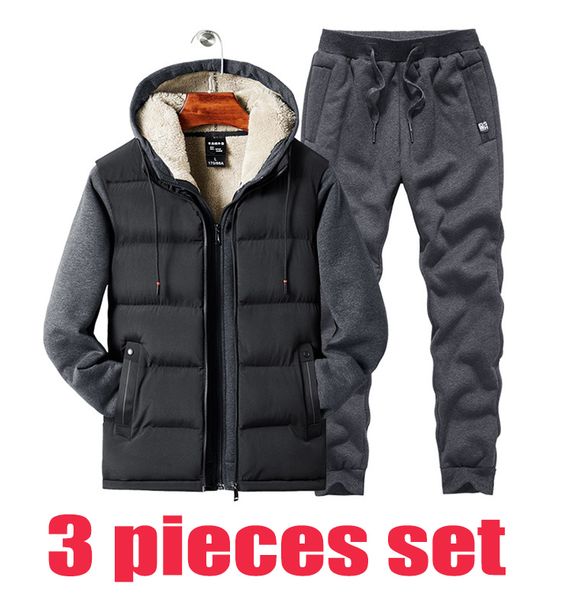 2019 new lamb cashmere vest+sweatshirt+pants 3 pieces set men plus velvet hoodies thick warm jacket casual tracksuits, Gray
2019 new lamb cashmere vest+sweatshirt+pants 3 pieces set men plus velvet hoodies thick warm jacket casual tracksuits, Gray