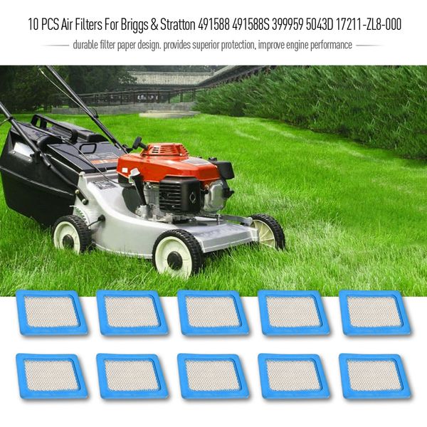 new 10 pcs air filters for briggs & stratton 491588 491588s 399959 5043d 17211-zl8-000 lawn mower accessories mowers parts
new 10 pcs air filters for briggs & stratton 491588 491588s 399959 5043d 17211-zl8-000 lawn mower accessories mowers parts