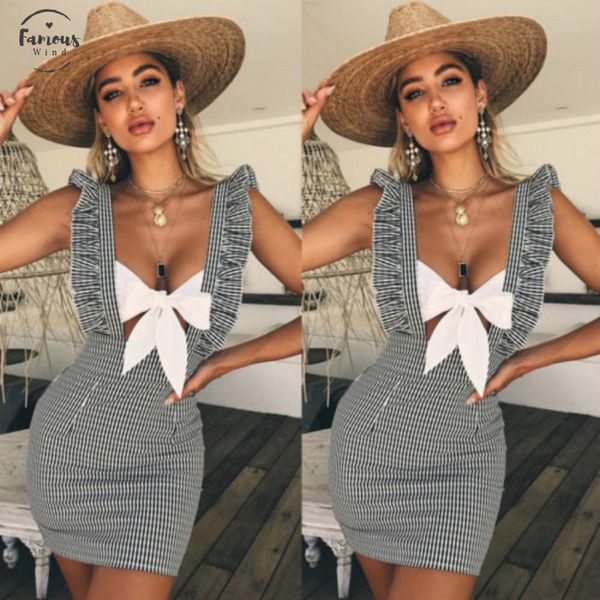 women summer strap sleeveless dress bodycon bandage plaid evening party mini dress, Black;gray
women summer strap sleeveless dress bodycon bandage plaid evening party mini dress, Black;gray