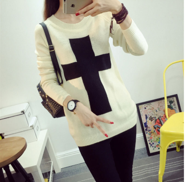 autumn for women brand sweaters loose warm knitted pullovers sweaters lady, White;black
autumn for women brand sweaters loose warm knitted pullovers sweaters lady, White;black