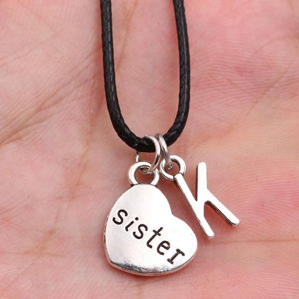 2020 новый a-z письмо love my sister сердца поделки ручной работы кулон кожа ожерелье для мужчин женщин мода ювелирные изделия пару подарков, Silver
2020 новый a-z письмо love my sister сердца поделки ручной работы кулон кожа ожерелье для мужчин женщин мода ювелирные изделия пару подарков, Silver