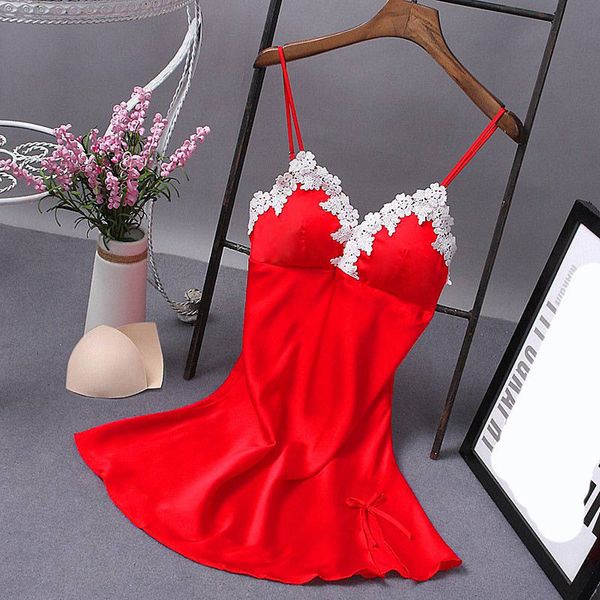 lingerie satin nightgown summer dress lace night dress sleepwear babydoll nightie homewear casual nightwear, Black;red
lingerie satin nightgown summer dress lace night dress sleepwear babydoll nightie homewear casual nightwear, Black;red