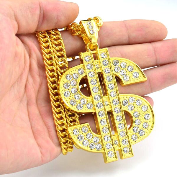 wholesale jewelry hip hop gold color dollar sign $ pendant necklace with full of crystal long chain necklace small size, Silver
wholesale jewelry hip hop gold color dollar sign $ pendant necklace with full of crystal long chain necklace small size, Silver