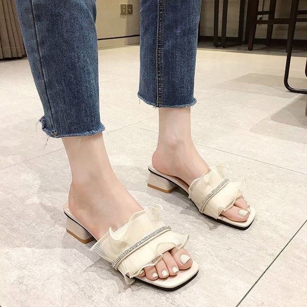 sweet ruffles slippers women chunky heel slippers summer outdoor vacation slides women candy colors thick heel slides 2020, Black
sweet ruffles slippers women chunky heel slippers summer outdoor vacation slides women candy colors thick heel slides 2020, Black