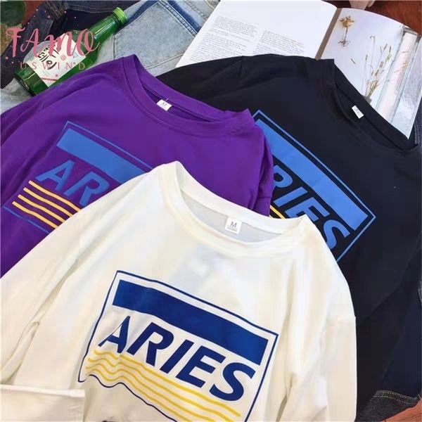 women autumn spring t shirt 2019 new fashion letter printed t shirt vintage halajuku loose casual long sleeve solid tshirt, White
women autumn spring t shirt 2019 new fashion letter printed t shirt vintage halajuku loose casual long sleeve solid tshirt, White