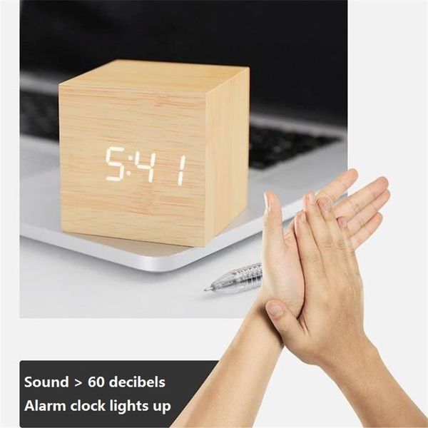 6*6cm sounds control wooden alarm clock modern wood digital led table clock thermometer date display alarm watch other clocks accessories
6*6cm sounds control wooden alarm clock modern wood digital led table clock thermometer date display alarm watch other clocks accessories