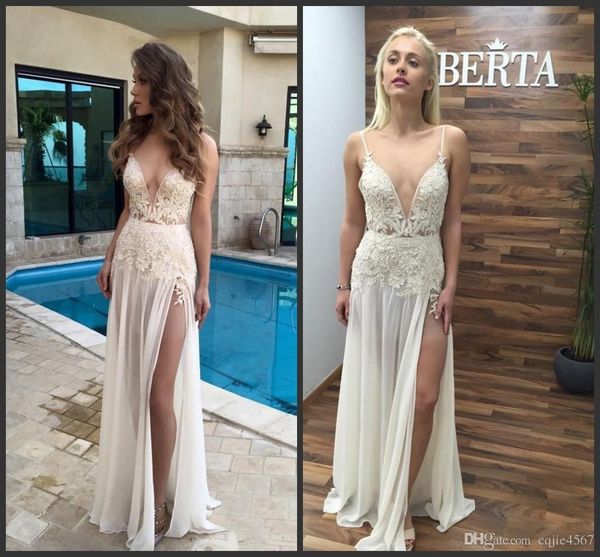 2018 новый boho лонг-бич свадебные платья с sexy бретельках глубокий v-образным вырезом кружева-линии высокого split шифон длиной до пола св, White
2018 новый boho лонг-бич свадебные платья с sexy бретельках глубокий v-образным вырезом кружева-линии высокого split шифон длиной до пола св, White