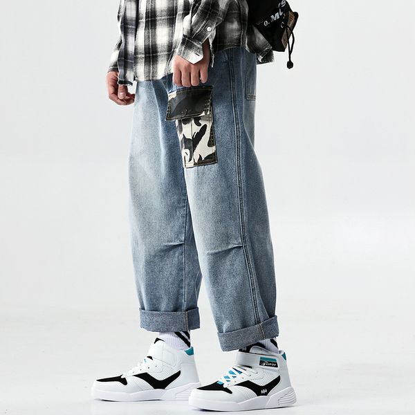 loose men's wide leg pants 2019 new spring hip hop men's straight harem pants jeans big pockets ankle-length denim trousers, Blue
loose men's wide leg pants 2019 new spring hip hop men's straight harem pants jeans big pockets ankle-length denim trousers, Blue