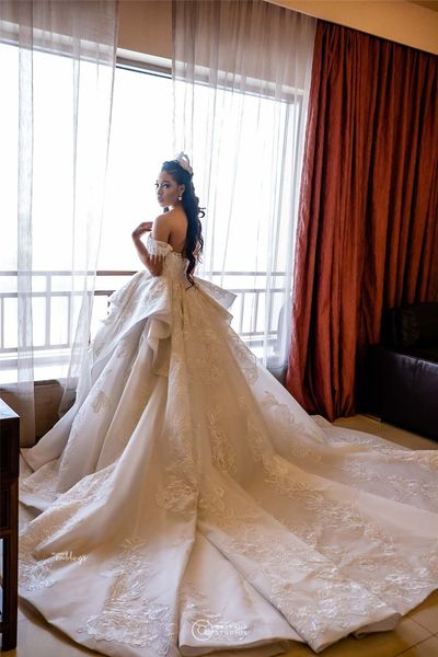 elegant off shoulder lace appliqued a-line plus size wedding dress african vintage sweeptrain lace bridal gown, White
elegant off shoulder lace appliqued a-line plus size wedding dress african vintage sweeptrain lace bridal gown, White