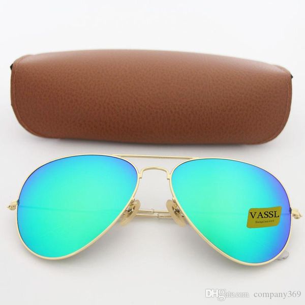 1pcs designer brand new classic pilot sunglasses fashion women sun glasses vassl uv400 matte gold frame green mirror 58mm lens with box, White;black
1pcs designer brand new classic pilot sunglasses fashion women sun glasses vassl uv400 matte gold frame green mirror 58mm lens with box, White;black