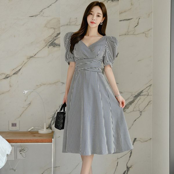 black maxi dress for women summer stripe short sleeve korea v neck polyester ladies loose long dresses, Black;gray
black maxi dress for women summer stripe short sleeve korea v neck polyester ladies loose long dresses, Black;gray
