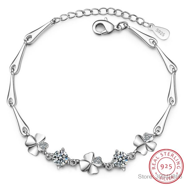 925 sterling silver bracelet for women lucky cute sweet student female four-leaf clover bracelets girlfriend valentines day gift, Golden;silver
925 sterling silver bracelet for women lucky cute sweet student female four-leaf clover bracelets girlfriend valentines day gift, Golden;silver