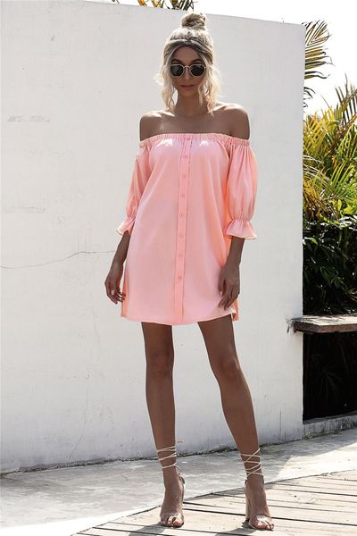 designers strapless women dresses fashion loose dresses with button casual solid color womens slash neck dresses, Black;gray
designers strapless women dresses fashion loose dresses with button casual solid color womens slash neck dresses, Black;gray