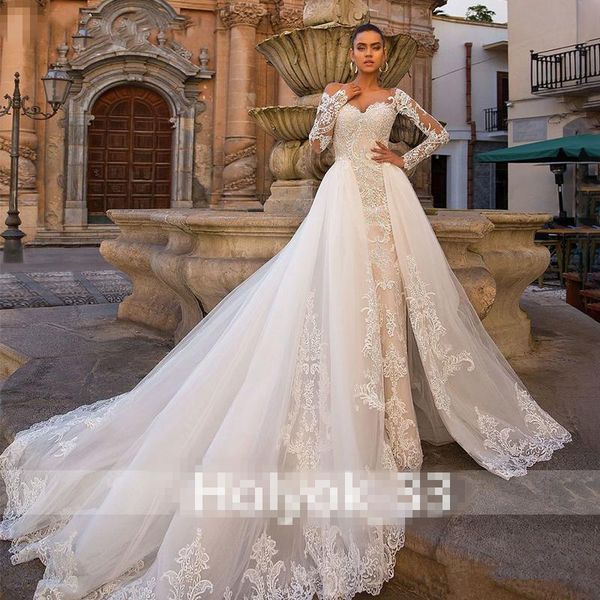 ashley carol sweetheart long sleeve mermaid wedding dress 2019 detachable train mermaid wedding gowns vestido de noiva, White
ashley carol sweetheart long sleeve mermaid wedding dress 2019 detachable train mermaid wedding gowns vestido de noiva, White
