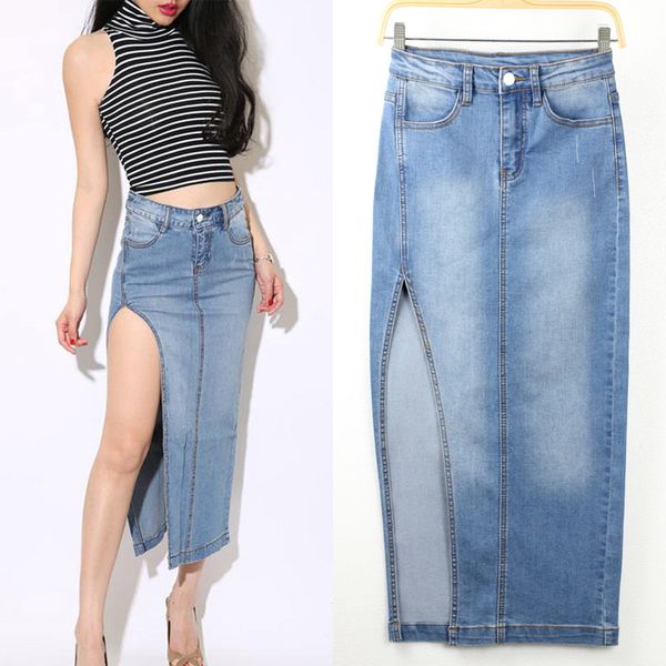 women's long denim pencil side slits skirts jeans maxi skirt for women saia falda larga womens skirts slim hip bust denim, Black
women's long denim pencil side slits skirts jeans maxi skirt for women saia falda larga womens skirts slim hip bust denim, Black