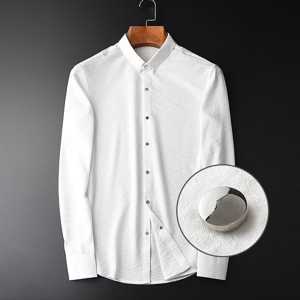 spring men shirt luxury wrinkle fabric long sleeve mens dress shirt plus size 4xl youth slim fit casual white man, White;black
spring men shirt luxury wrinkle fabric long sleeve mens dress shirt plus size 4xl youth slim fit casual white man, White;black
