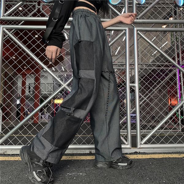 loose high waistband cargo jogger streetwear punk patchwork contrast pocket ribbon pant harajuku hip hop plus size harem korean, Black;white
loose high waistband cargo jogger streetwear punk patchwork contrast pocket ribbon pant harajuku hip hop plus size harem korean, Black;white