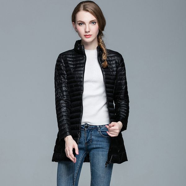 2019 new korean fashion thin mid-length down jacket women's slim fit large size coat women's coat stand collar white duck down, Black;white
2019 new korean fashion thin mid-length down jacket women's slim fit large size coat women's coat stand collar white duck down, Black;white
