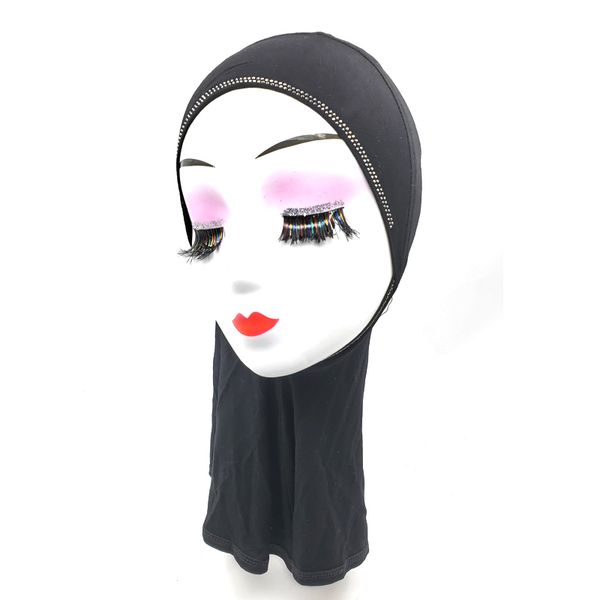 

full cover muslim underscarf caps women inner hijabs islamic headscarf bonnet arab head wraps hat turban femme musulman turbante, Red