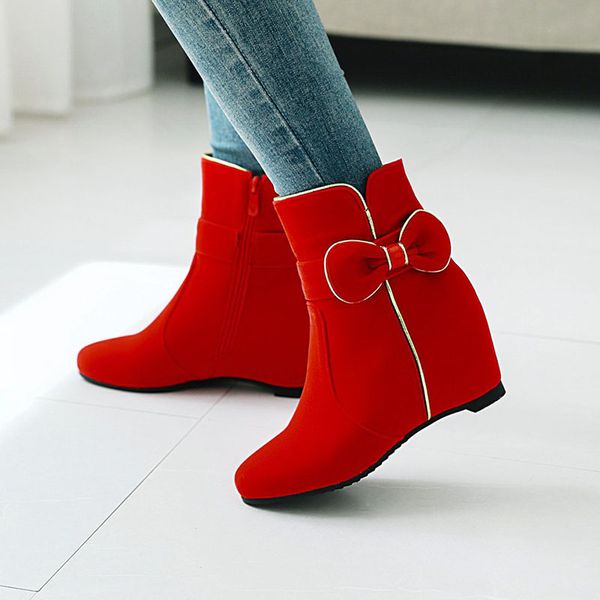 chinese elegant style round toe nubuck ankle boots bow-tie zipper black red increasing med heel women's motorcycle boots
chinese elegant style round toe nubuck ankle boots bow-tie zipper black red increasing med heel women's motorcycle boots