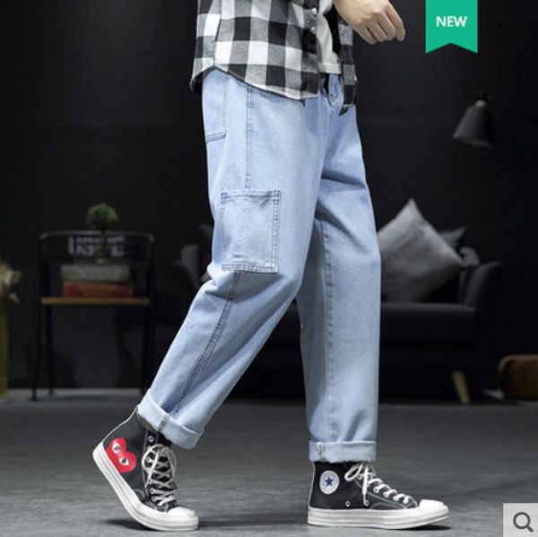 light blue light blue jeans male easy straight popular logo han edition joker web celebrity wide-legged pants
light blue light blue jeans male easy straight popular logo han edition joker web celebrity wide-legged pants