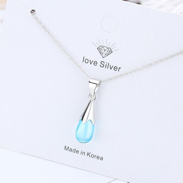 new blue crystal water drop pendant necklaces for women short clavicle chain choker 925 silver jewelry korean popular jewelry
new blue crystal water drop pendant necklaces for women short clavicle chain choker 925 silver jewelry korean popular jewelry
