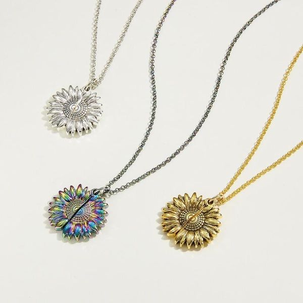 new creative sunflower pendant necklace can open lettering pendant necklace fashion alphabet jewelry couple gifts, Silver
new creative sunflower pendant necklace can open lettering pendant necklace fashion alphabet jewelry couple gifts, Silver