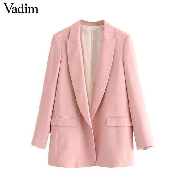 vadim women basic solid blazers long sleeve open stitch pockets pink green female outwear elegant jacket coat ca511, White;black
vadim women basic solid blazers long sleeve open stitch pockets pink green female outwear elegant jacket coat ca511, White;black