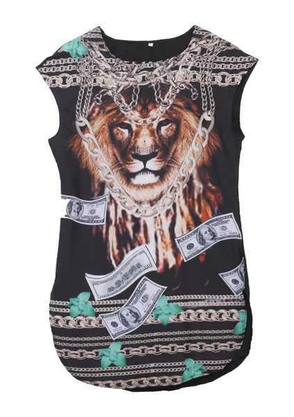 summer women dress 2018 plus size womens beach animal lion print vestido casual dress, Black;gray
summer women dress 2018 plus size womens beach animal lion print vestido casual dress, Black;gray