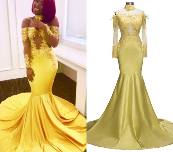 real p yellow mermaid prom dresses evening formal gowns off the shoulder long sleeves lace pageant party celebrity dress, Black
real p yellow mermaid prom dresses evening formal gowns off the shoulder long sleeves lace pageant party celebrity dress, Black