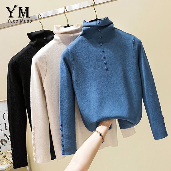 yuoomuoo buttons design casual sweater 2019 winter turtleneck korean style women sweater good quality comfy knitwear pullovers, White;black
yuoomuoo buttons design casual sweater 2019 winter turtleneck korean style women sweater good quality comfy knitwear pullovers, White;black