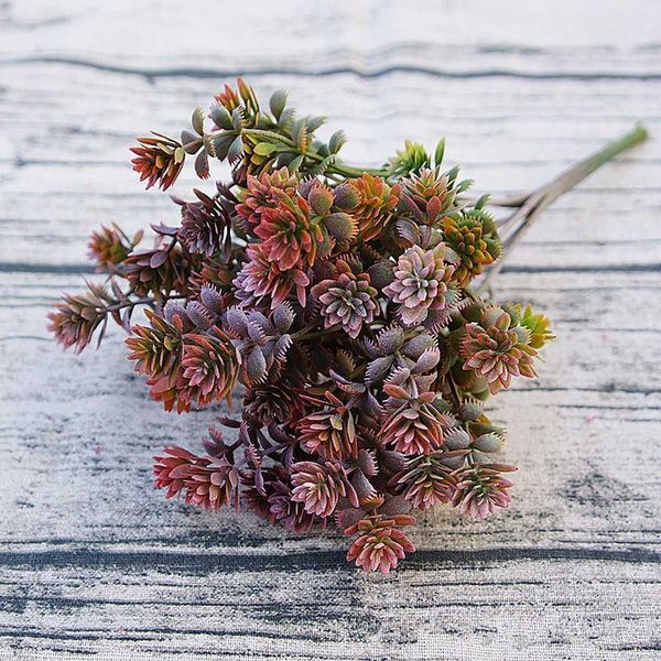 1pcs plastic succulent plants artificial fall leaves diy wedding decoration plant fake flowers wreath home artificial plants